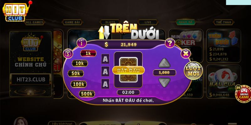 Trên Dưới Hitclub - Mini Dự Đoán Bài Kiếm Tiền Siêu Tốc