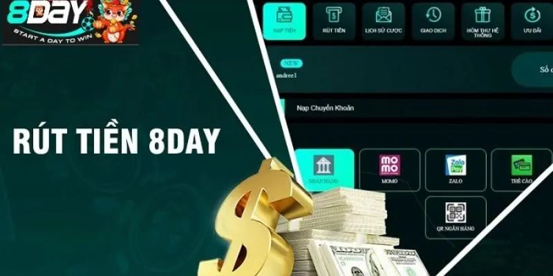 Chi tiết 4 bước rút tiền siêu nhanh chuẩn tại 8Day bet thủ cần biết